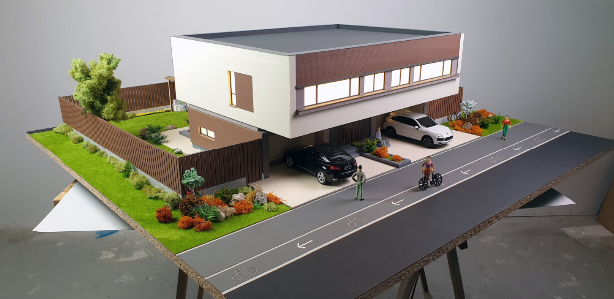 Maquette à construire - Maison avec garage urbaine - MKD 2020 - HO