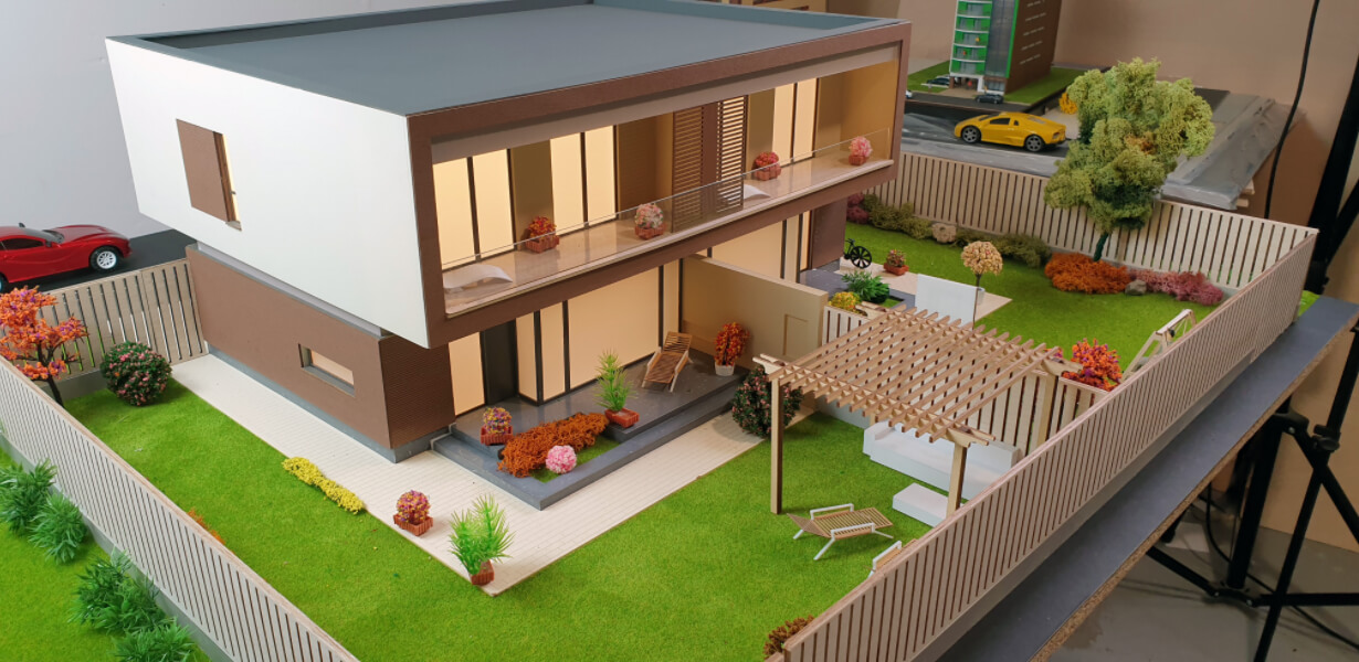 Maquette à construire - Maison avec garage urbaine - MKD 2020 - HO 1/87