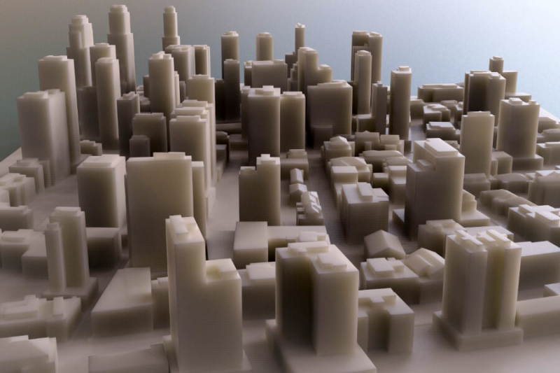 Impression 3d d'une maquette d'urbanisme