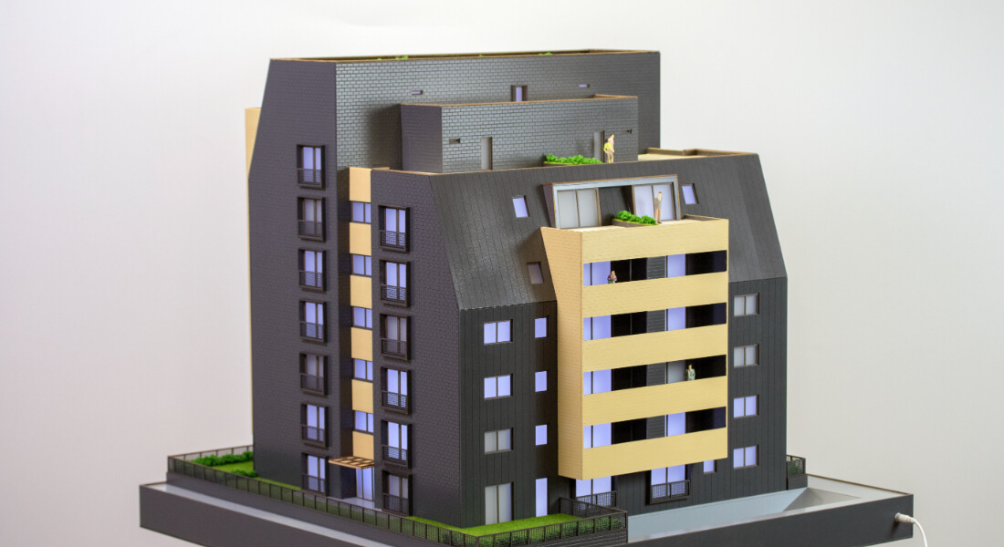 Maquette d’un immeuble appartements