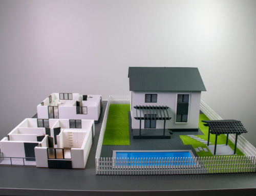 Maquettes des maisons avec piscine