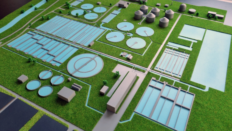 Maquette de l'usine de traitement des eaux usées