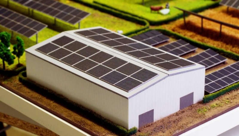 Maquette hangar agricole photovoltaïque