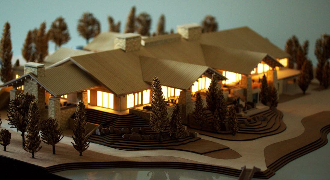 maquette de maison en bois et pierre