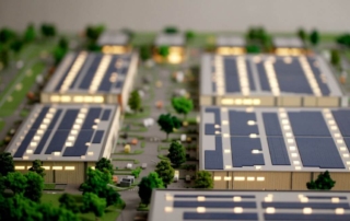 maquette parc logistique Panneaux photovoltaïques