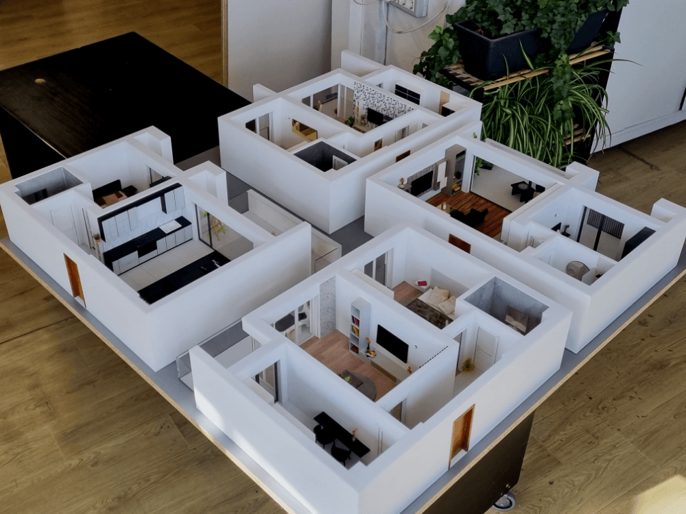 Maquette de plan d'étage d'appartement