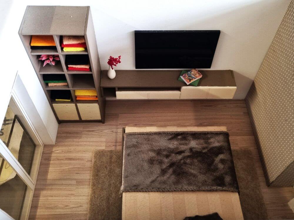 Maquette plan d'étage avec muebles