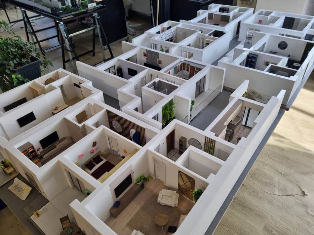 Maquettes de plans d’étage d’appartements