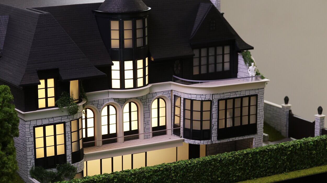 Maquette d'une maison en pierre