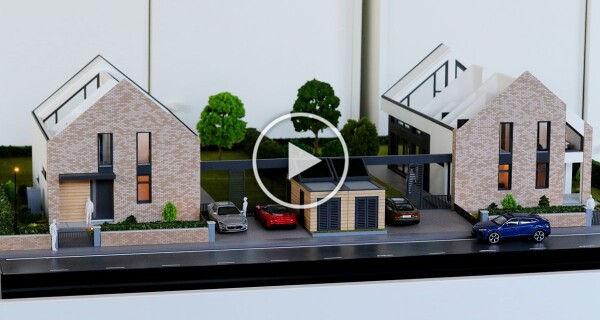 Maquette d'architecture de maisons contemporaines