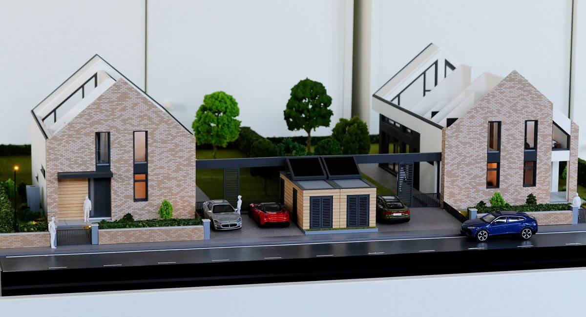 Maquette maisons avec toitures amovibles