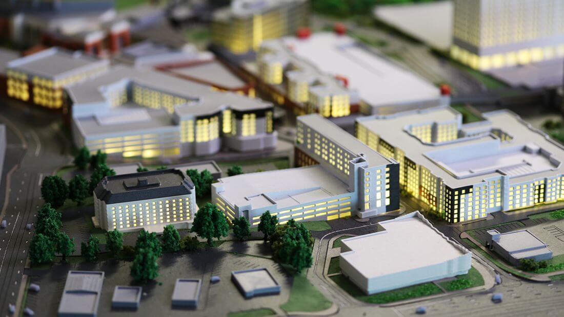 Maquette Architecture complexe sportif moderne